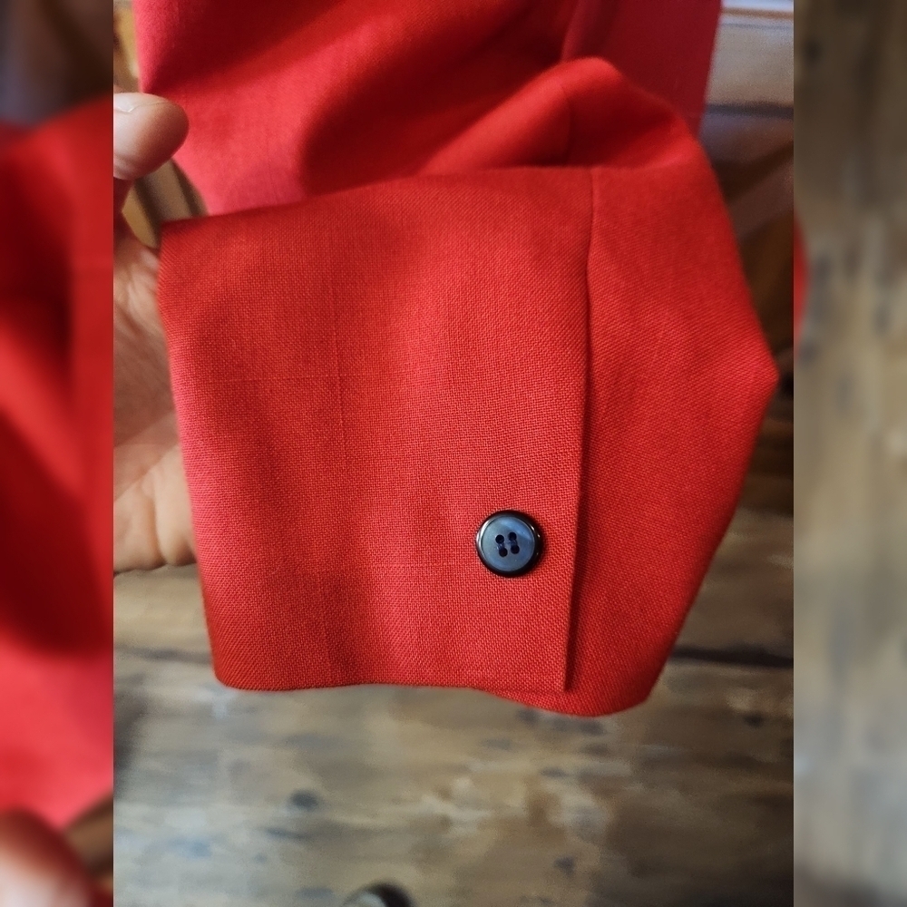 Vintage Dark Cherry Red Blazer Women 10 Preppy Nautical College Retro Statement - Picture 6 of 10